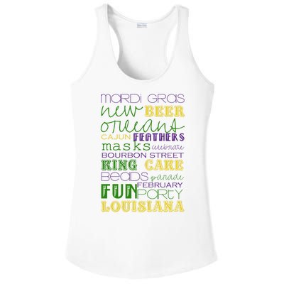 Mardi Gras New Orleans Festive Fun Party Ladies PosiCharge Competitor Racerback Tank