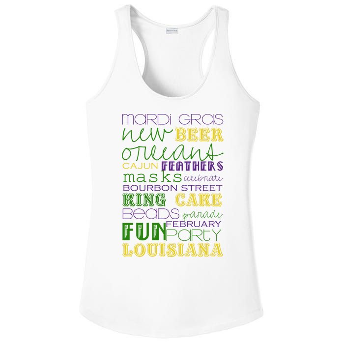 Mardi Gras New Orleans Festive Fun Party Ladies PosiCharge Competitor Racerback Tank