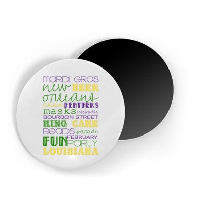 Mardi Gras New Orleans Festive Fun Party Magnet