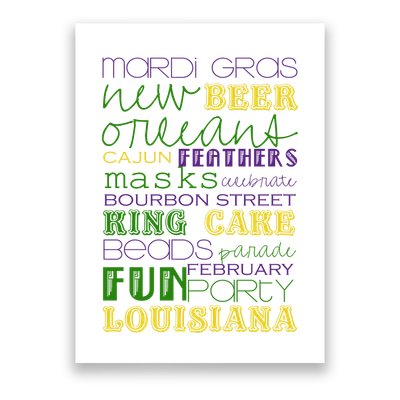 Mardi Gras New Orleans Festive Fun Party Poster