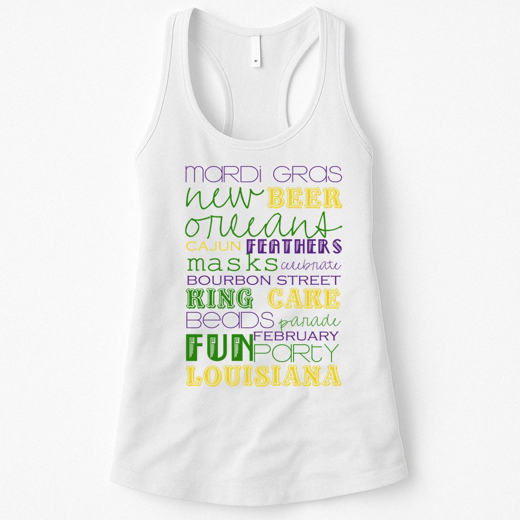 Mardi Gras New Orleans Festive Fun Party Womens Tank Top