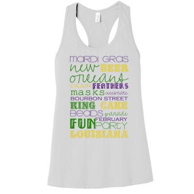 Mardi Gras New Orleans Festive Fun Party Women's Racerback Tank