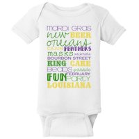 Mardi Gras New Orleans Festive Fun Party Baby Bodysuit