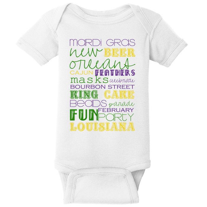 Mardi Gras New Orleans Festive Fun Party Baby Bodysuit