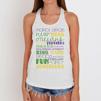 Mardi Gras New Orleans Festive Fun Party Women's Knotted Racerback Tank