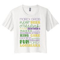 Mardi Gras New Orleans Festive Fun Party Women's Crop Top Tee