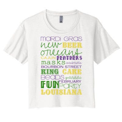 Mardi Gras New Orleans Festive Fun Party Women's Crop Top Tee