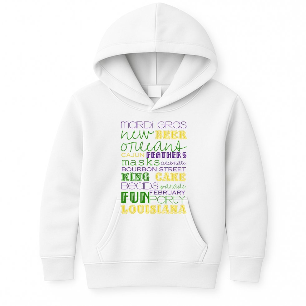 Mardi Gras New Orleans Festive Fun Party Kids Hoodie