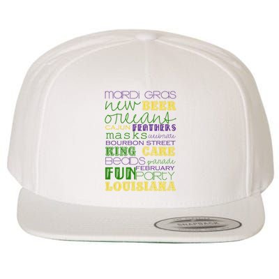 Mardi Gras New Orleans Festive Fun Party Wool Snapback Cap