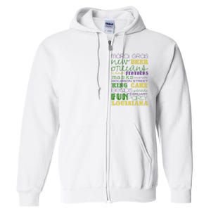 Mardi Gras New Orleans Festive Fun Party Full Zip Hoodie