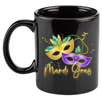 Mari Gras New Orleans Party 11oz C Handle Ceramic Mug
