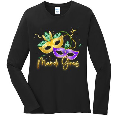 Mari Gras New Orleans Party Ladies Long Sleeve Shirt