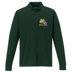 Mari Gras New Orleans Party Performance Long Sleeve Polo