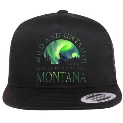 Montana Glacier National Park Northern Lights Flatbill Hat