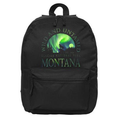 Montana Glacier National Park Northern Lights 16 in Basic Backpack