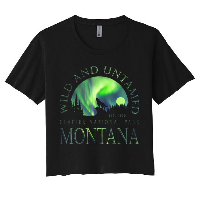 Montana Glacier National Park Northern Lights Crop Top