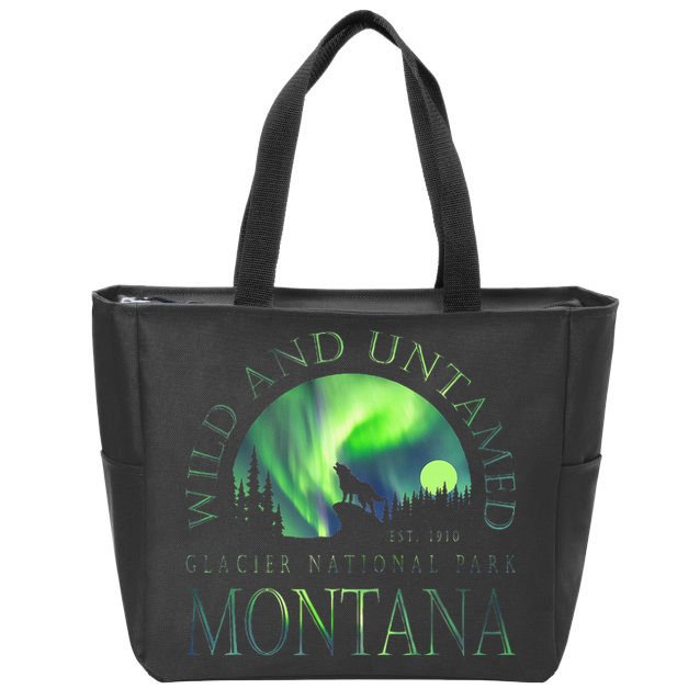 Montana Glacier National Park Northern Lights Zip Tote Bag