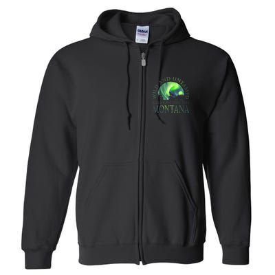 Montana Glacier National Park Northern Lights Full Zip Hoodie