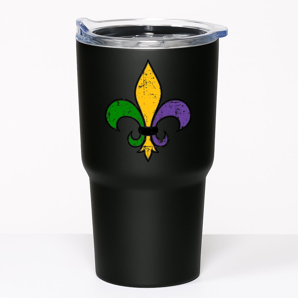 Mardi Gras New Orleans Fleur De Lis Tumbler