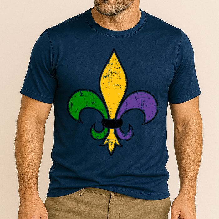 Mardi Gras New Orleans Fleur De Lis Cooling Performance Crew T-Shirt