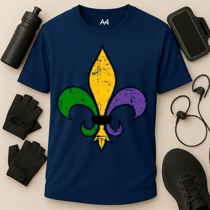Mardi Gras New Orleans Fleur De Lis Cooling Performance Crew T-Shirt
