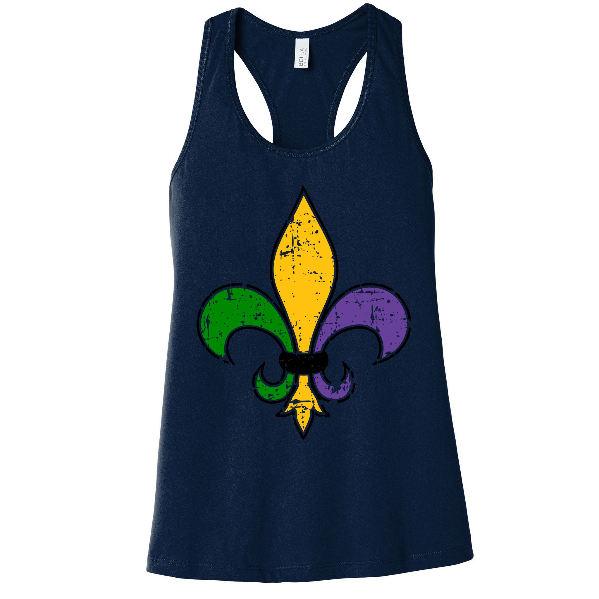 Mardi Gras New Orleans Fleur De Lis Womens Tank Top