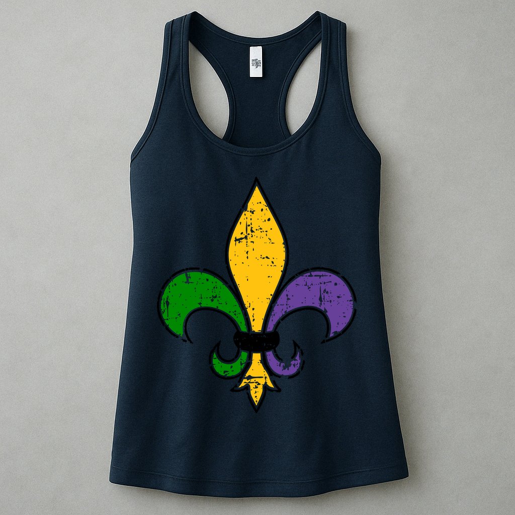 Mardi Gras New Orleans Fleur De Lis Womens Tank Top