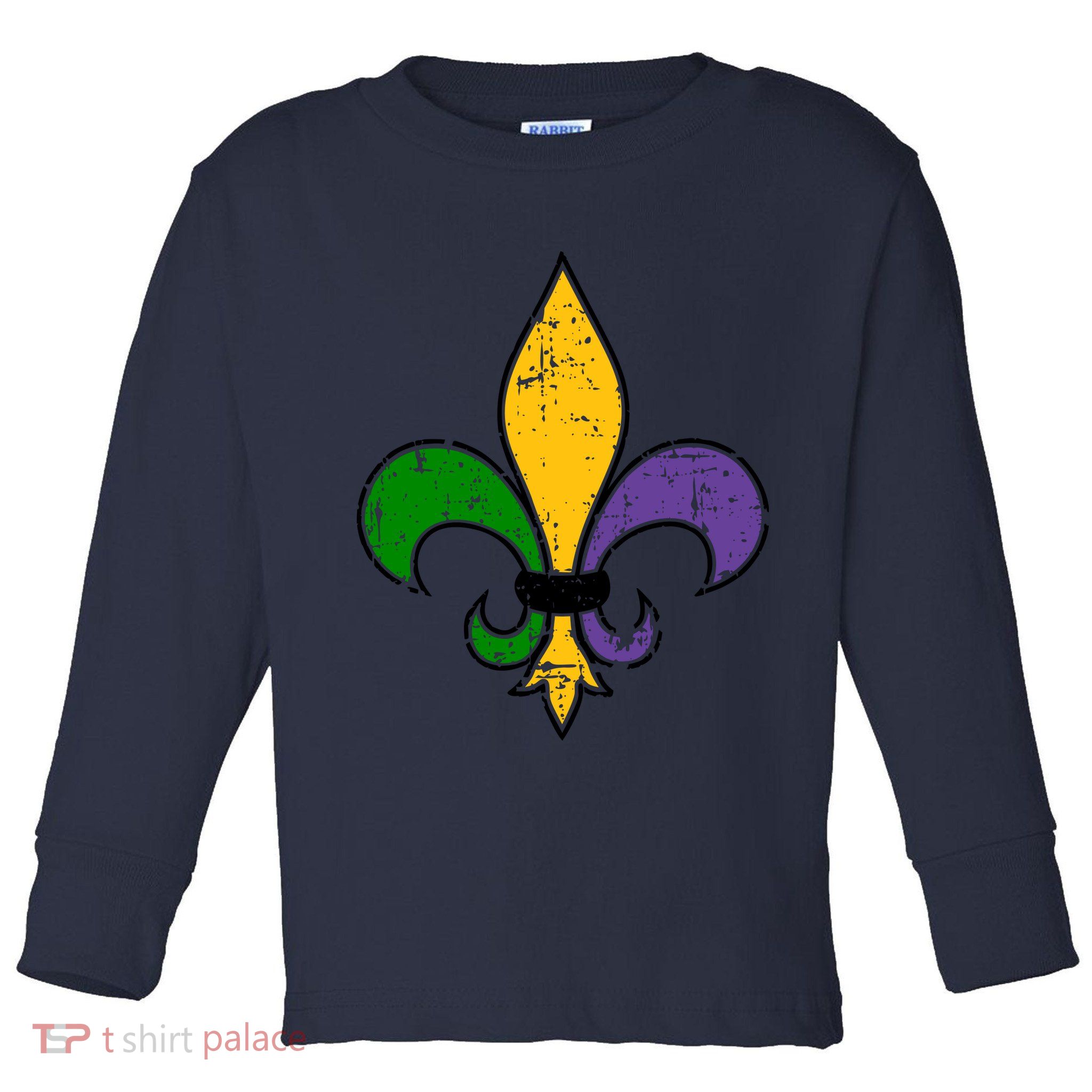Mardi Gras New Orleans Fleur De Lis Toddler Long Sleeve Shirt