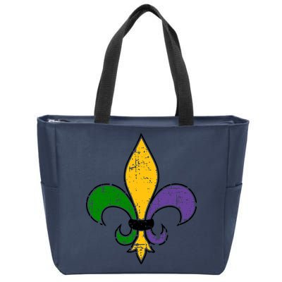 Mardi Gras New Orleans Fleur De Lis Zip Tote Bag