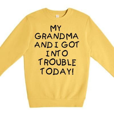 My Grandma N I Got In Trouble Today Funny Premium Crewneck Sweatshirt