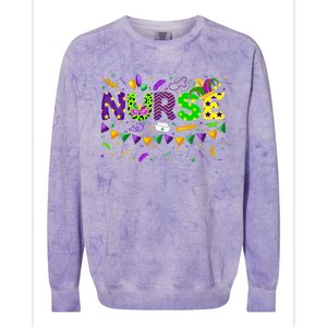 Mardi Gras Nurse Carnival Parade Party Job Occupation Gift Colorblast Crewneck Sweatshirt