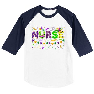 Mardi Gras Nurse Carnival Parade Party Job Occupation Gift Baseball Sleeve Shirt