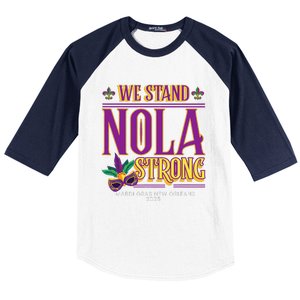 Mardi Gras New Orleans 2025 Funny Stand Nola Strong Baseball Sleeve Shirt