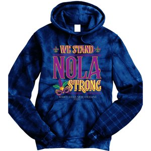 Mardi Gras New Orleans 2025 Funny Stand Nola Strong Tie Dye Hoodie