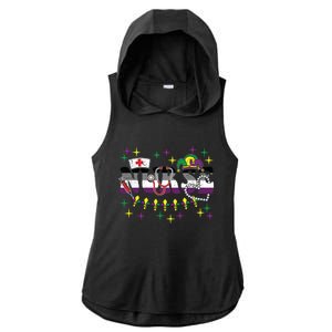 Mardi Gras Nurse Asexual Lgbtq Pride Rn Lpn Nursing Cute Gift Ladies PosiCharge Tri-Blend Wicking Draft Hoodie Tank