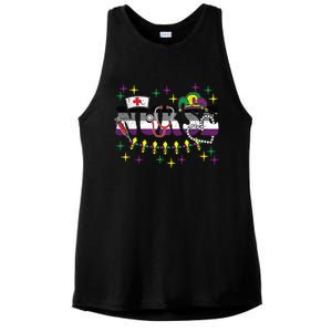 Mardi Gras Nurse Asexual Lgbtq Pride Rn Lpn Nursing Cute Gift Ladies PosiCharge Tri-Blend Wicking Tank