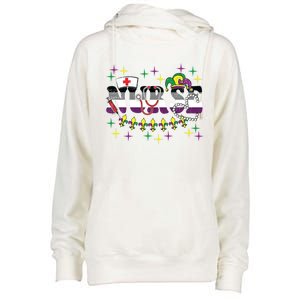 Mardi Gras Nurse Asexual Lgbtq Pride Rn Lpn Nursing Cute Gift Womens Funnel Neck Pullover Hood