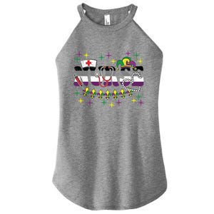 Mardi Gras Nurse Asexual Lgbtq Pride Rn Lpn Nursing Cute Gift Women's Perfect Tri Rocker Tank