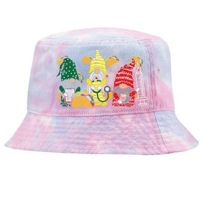 Mexican Gnomes Nurse Cinco De Mayo Nurse Women Scrub Top Tie-Dyed Bucket Hat