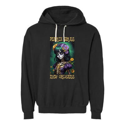 Mardi Gras New Orleans 2024 Garment-Dyed Fleece Hoodie