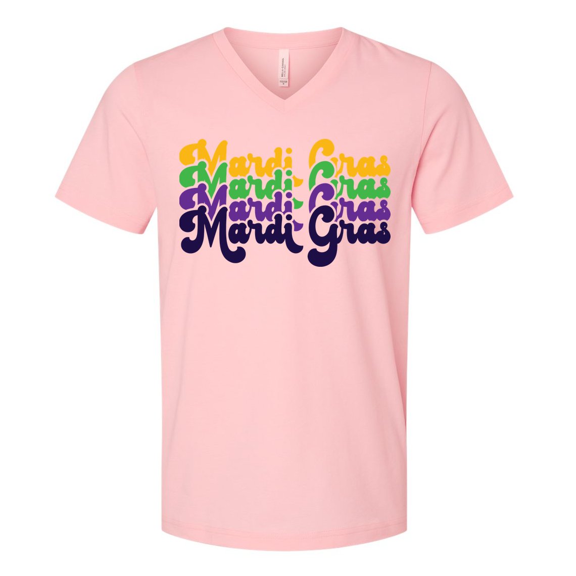Mardi Gras New Orleans Retro V-Neck T-Shirt