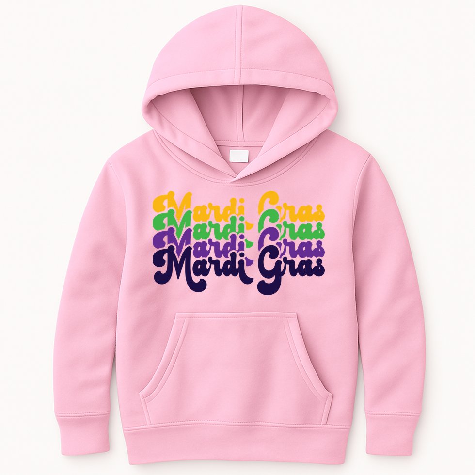 Mardi Gras New Orleans Retro Kids Hoodie