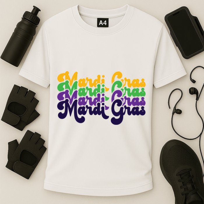 Mardi Gras New Orleans Retro Cooling Performance Crew T-Shirt
