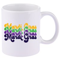 Mardi Gras New Orleans Retro 11oz C Handle Ceramic Mug