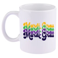 Mardi Gras New Orleans Retro 11oz C Handle Ceramic Mug
