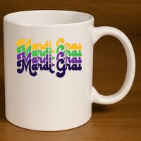 Mardi Gras New Orleans Retro 11oz C Handle Ceramic Mug