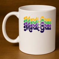 Mardi Gras New Orleans Retro 11oz C Handle Ceramic Mug