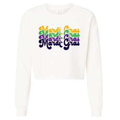 Mardi Gras New Orleans Retro Cropped Pullover Crew