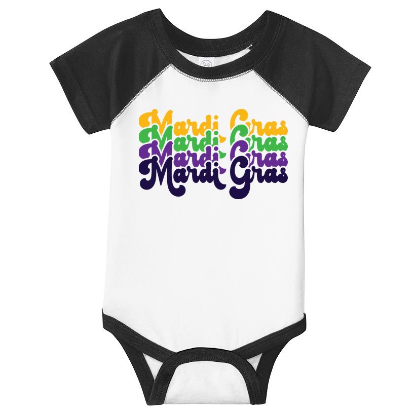 Mardi Gras New Orleans Retro Infant Baby Jersey Bodysuit