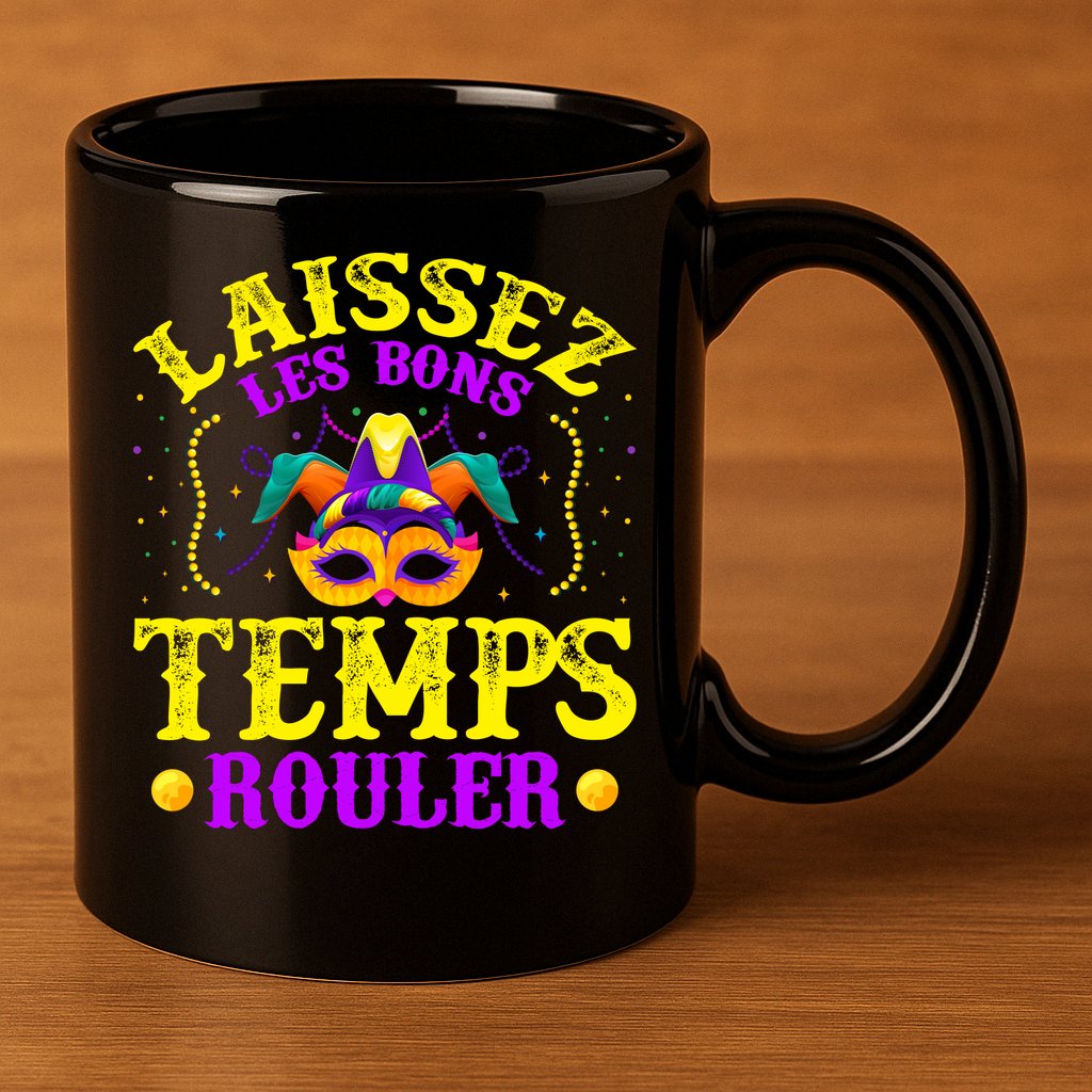 Mardi Gras New Orleans Let The Good Times Roll 11oz C Handle Ceramic Mug